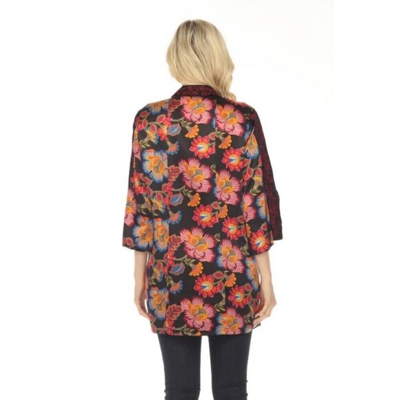 💕JOHNNY WAS WORKSHOP💕 Sedonia Kimono 100% Silk ~ Floral Print XS NWOT - Picture 3 of 16